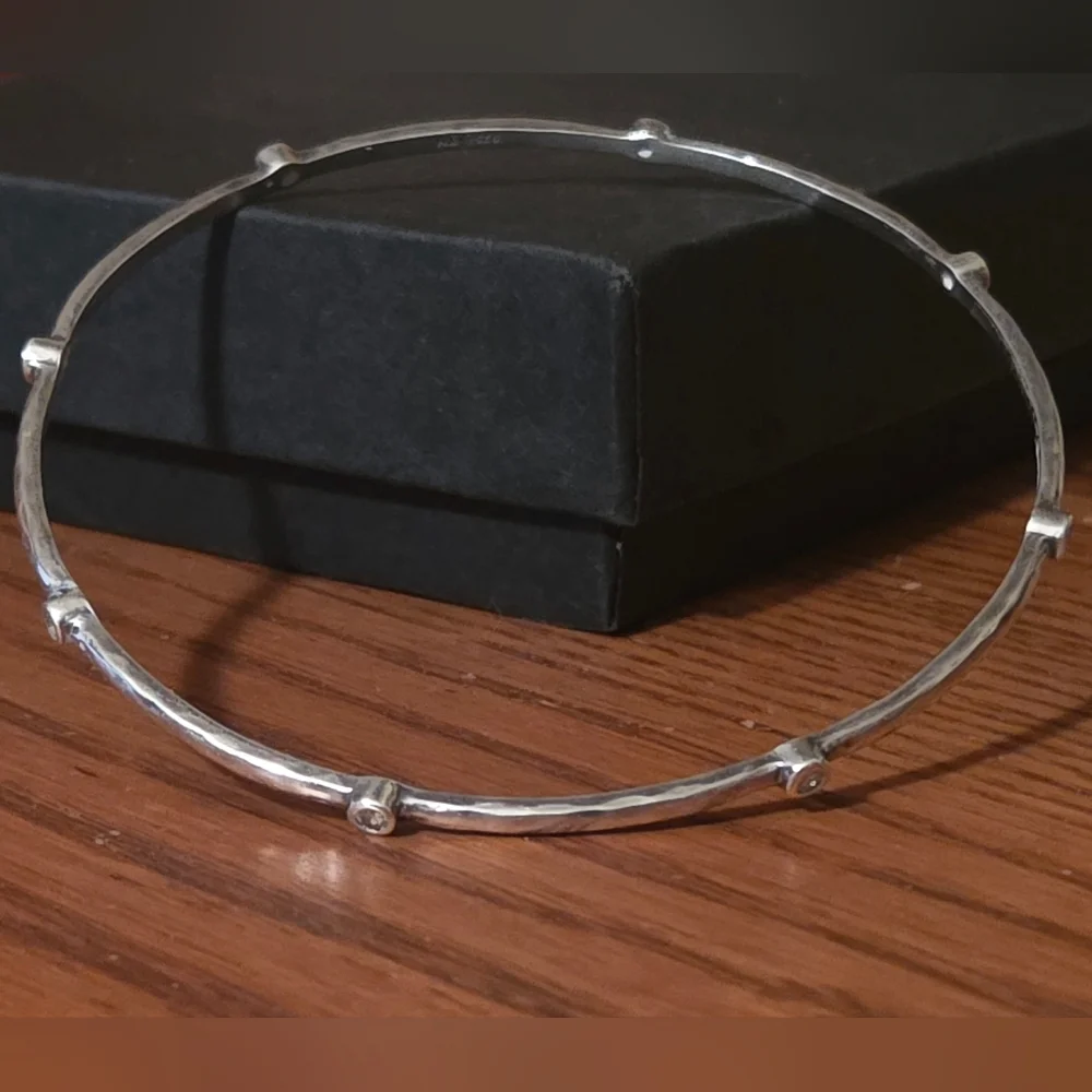 Silpada Sterling Silver & Zirconia Bangle Bracelet - Picture 7 of 7